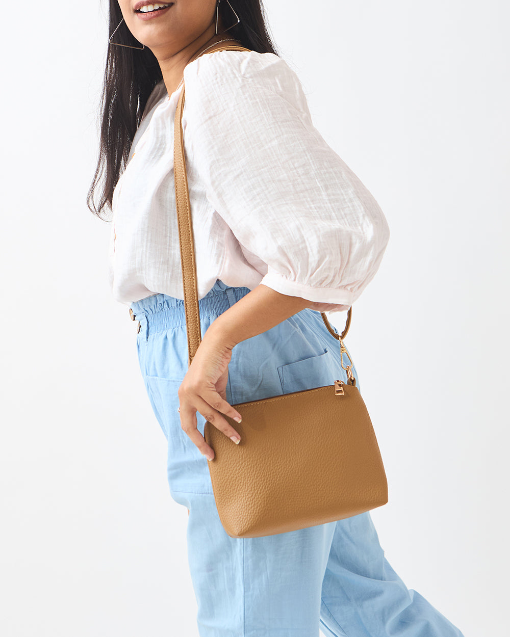 Sand Tote with Shoulder Strap & Scarf | Tan