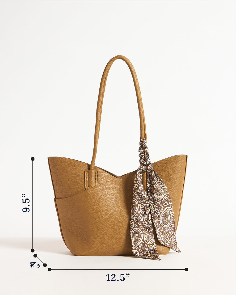 Sand Tote with Shoulder Strap & Scarf | Tan