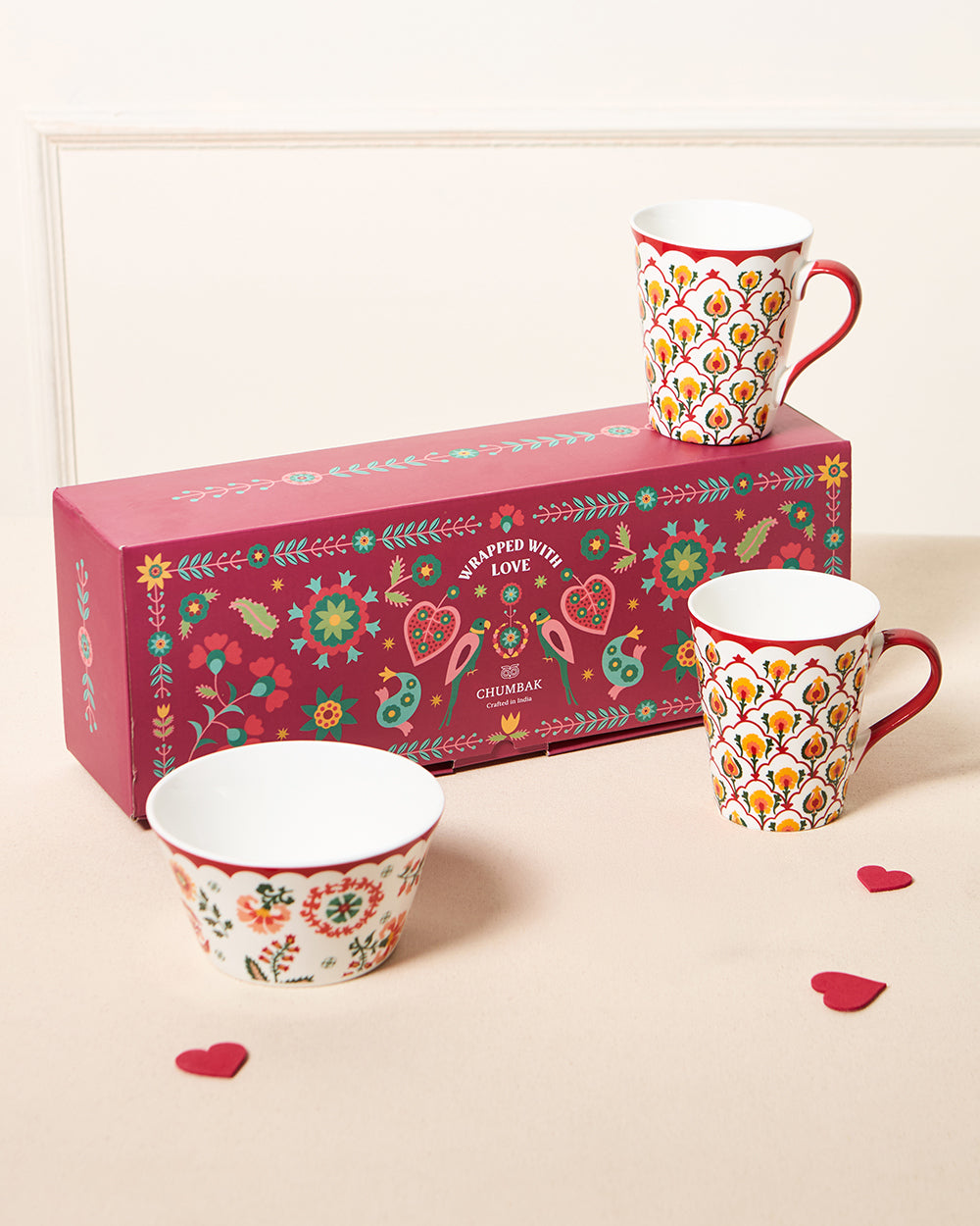 Suzani Bloom Tea Trio, Gift Set of 3 | Comes in a Gift Box