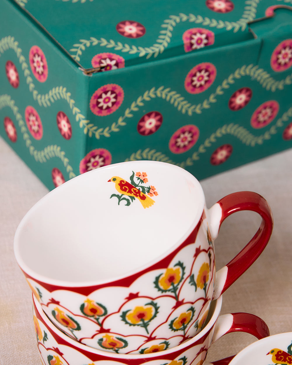 Suzani Jaali Mugs Gift Set of 6 | Comes in a Gift Box