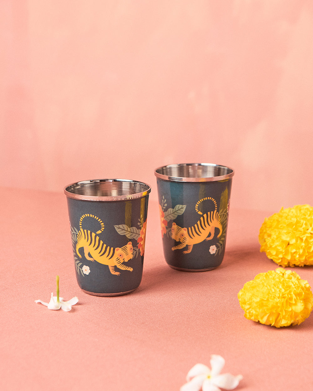 Marigold Steel Tumblers Set of 2 - Blue