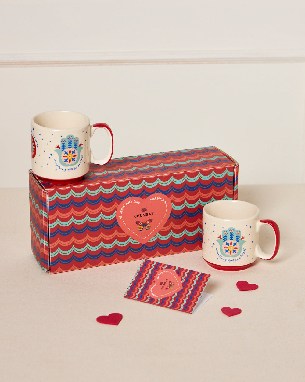 Hamsa Mugs Duo , Gift Set of 2 | Comes in a Gift Box