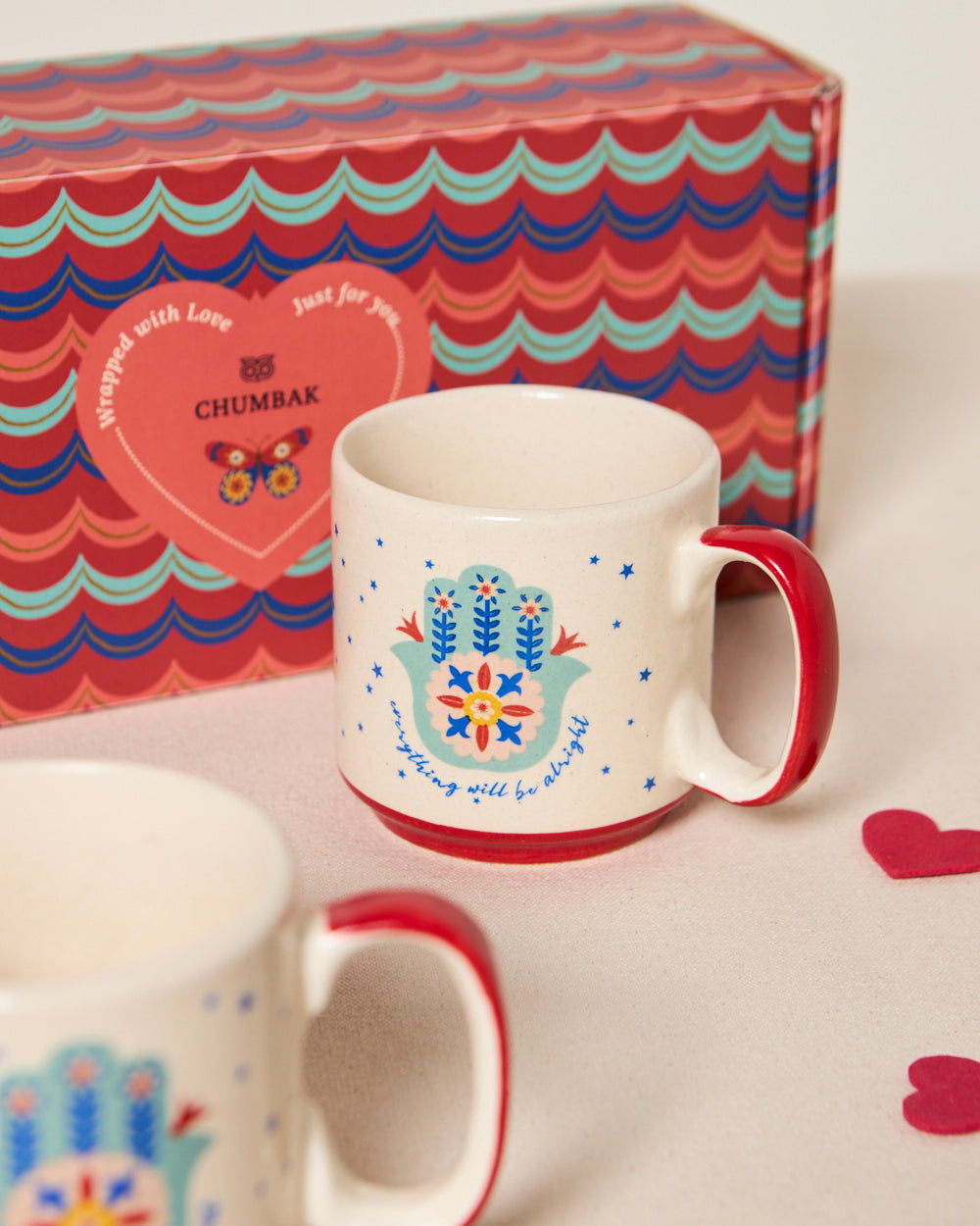 Hamsa Mugs Duo , Gift Set of 2 | Comes in a Gift Box