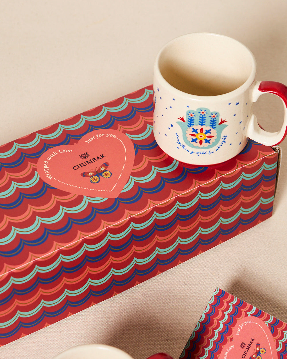 Hamsa Mugs Duo , Gift Set of 2 | Comes in a Gift Box