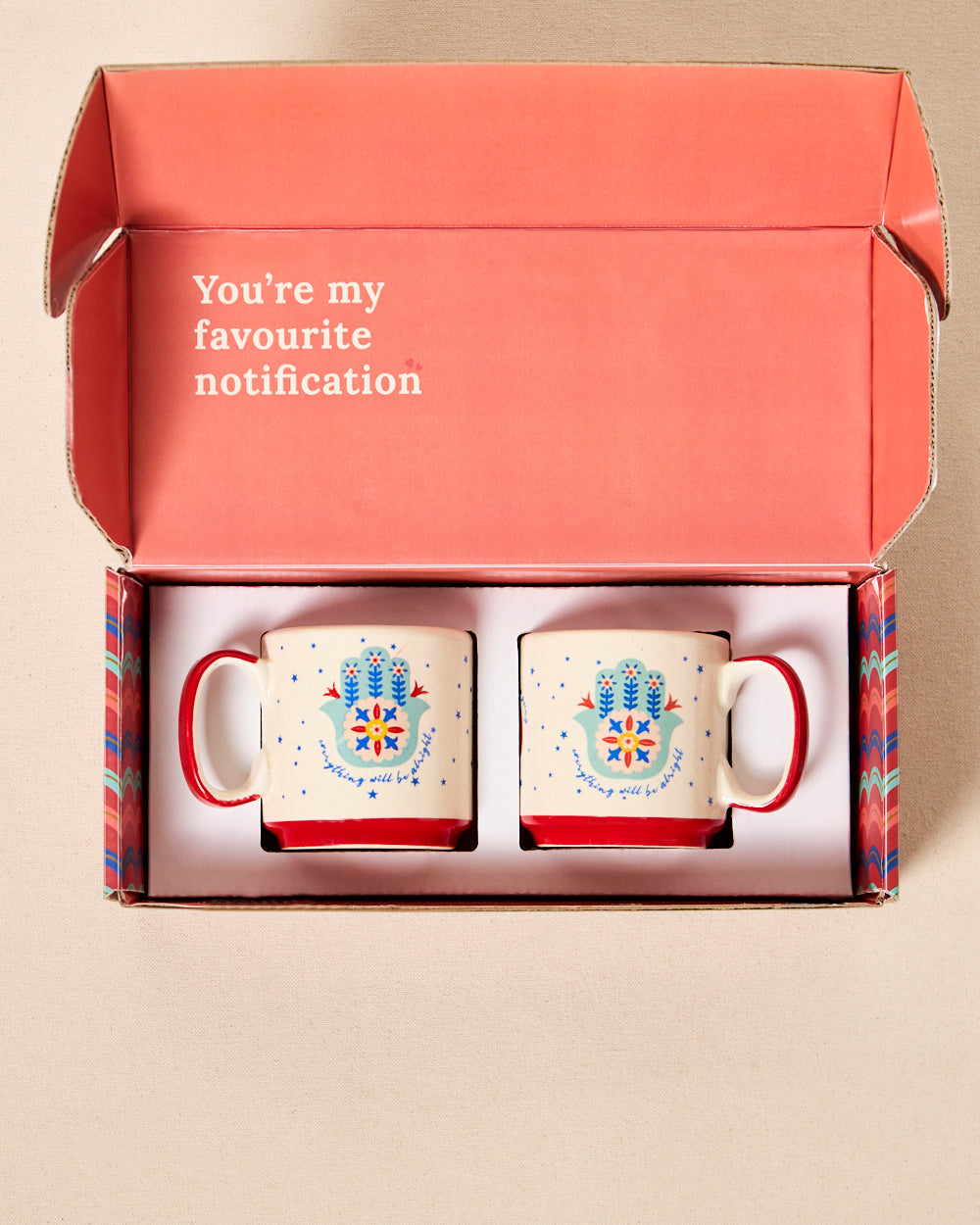 Hamsa Mugs Duo , Gift Set of 2 | Comes in a Gift Box