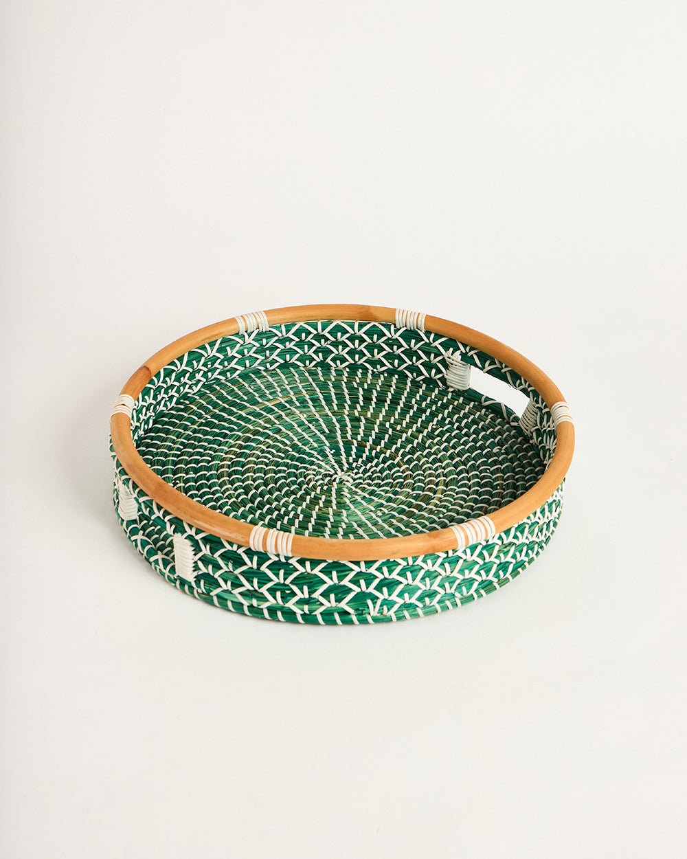 Bali Seagrass Tray, Green - 34 cm