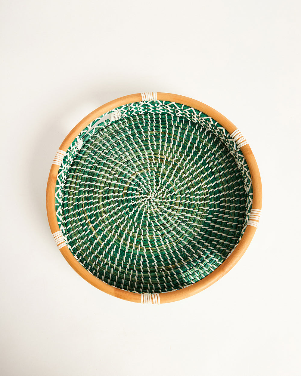 Bali Seagrass Tray, Green - 34 cm