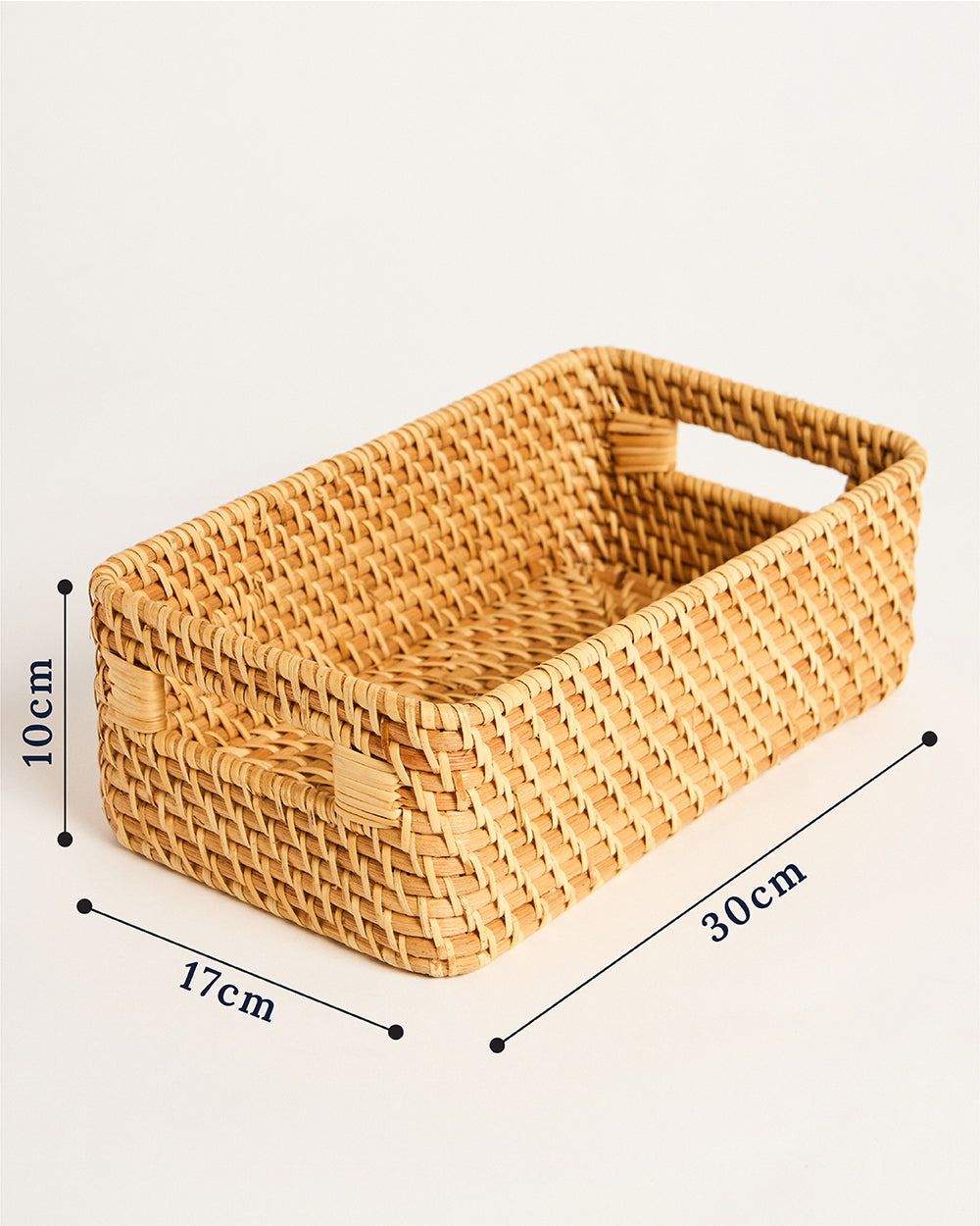 Bali Rattan Basket, Rectangular - 30 cm