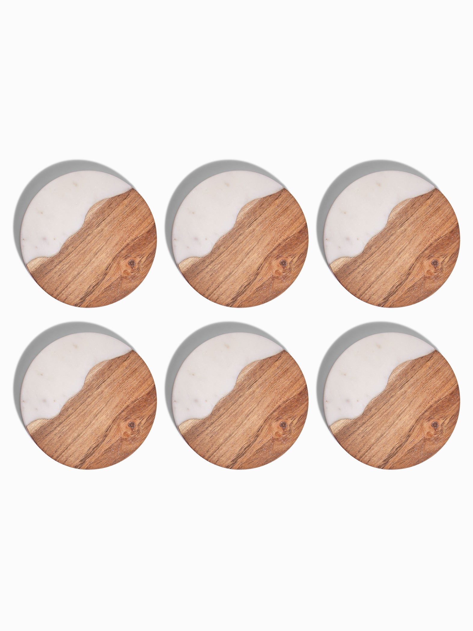 White & Brown Coaster Set