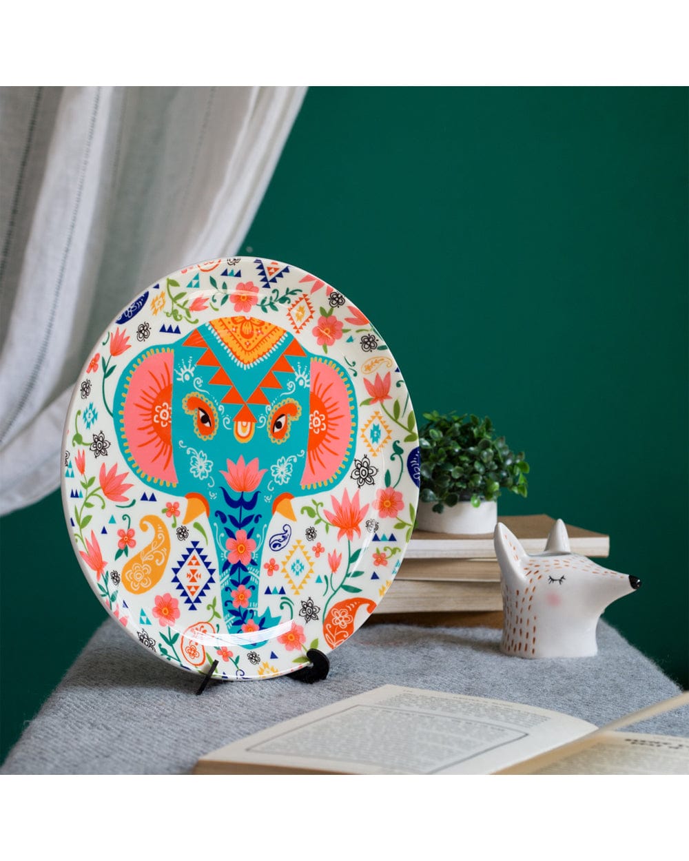 Chumbak Garden Elephant Wall Plate