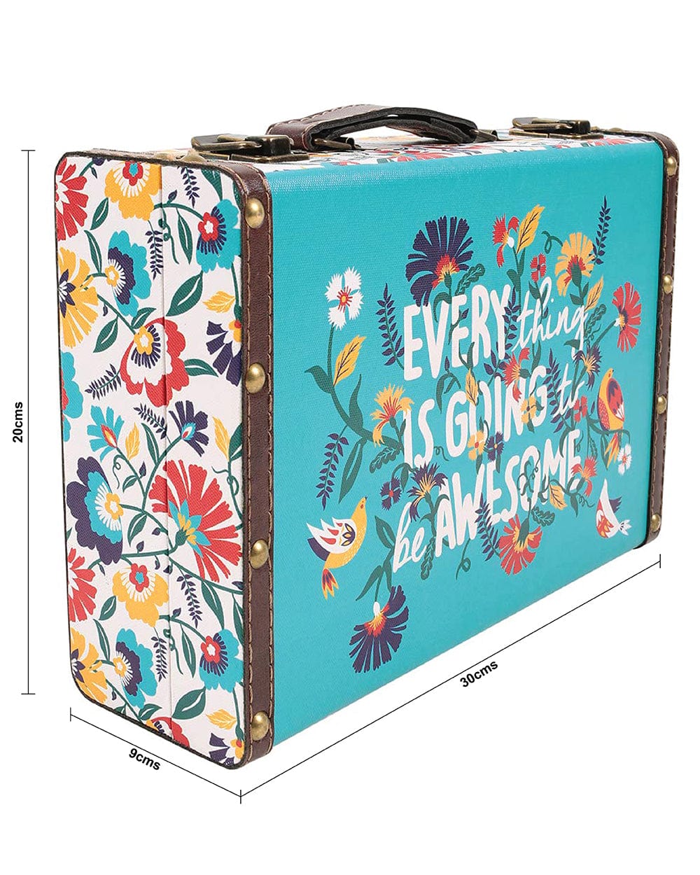 Chumbak Everything Is Going To Be Awesome Suitcase - Ivory