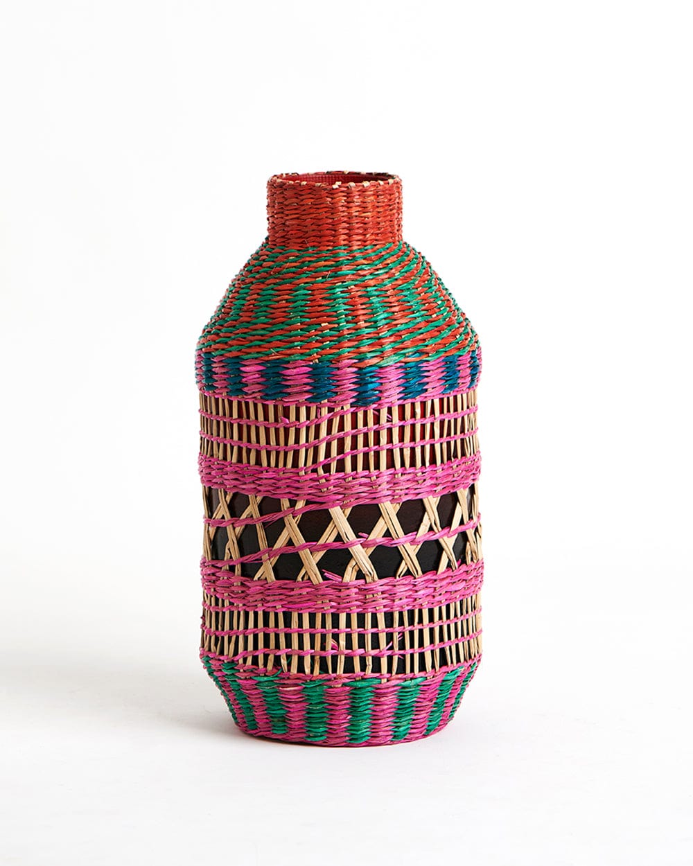 Chumbak Taffy Rattan Pink Vase