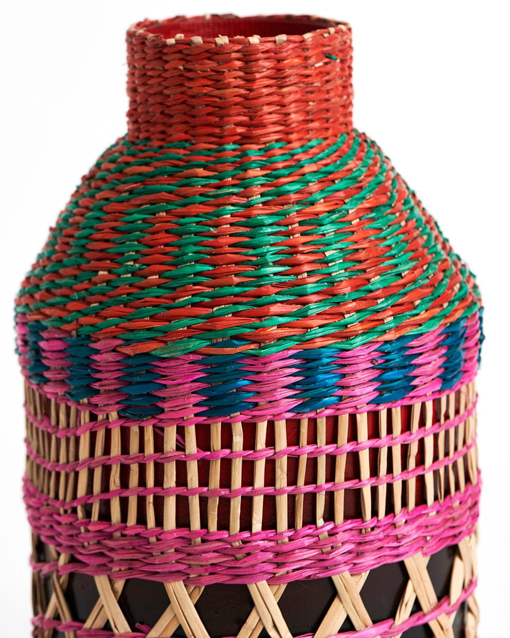 Chumbak Taffy Rattan Pink Vase