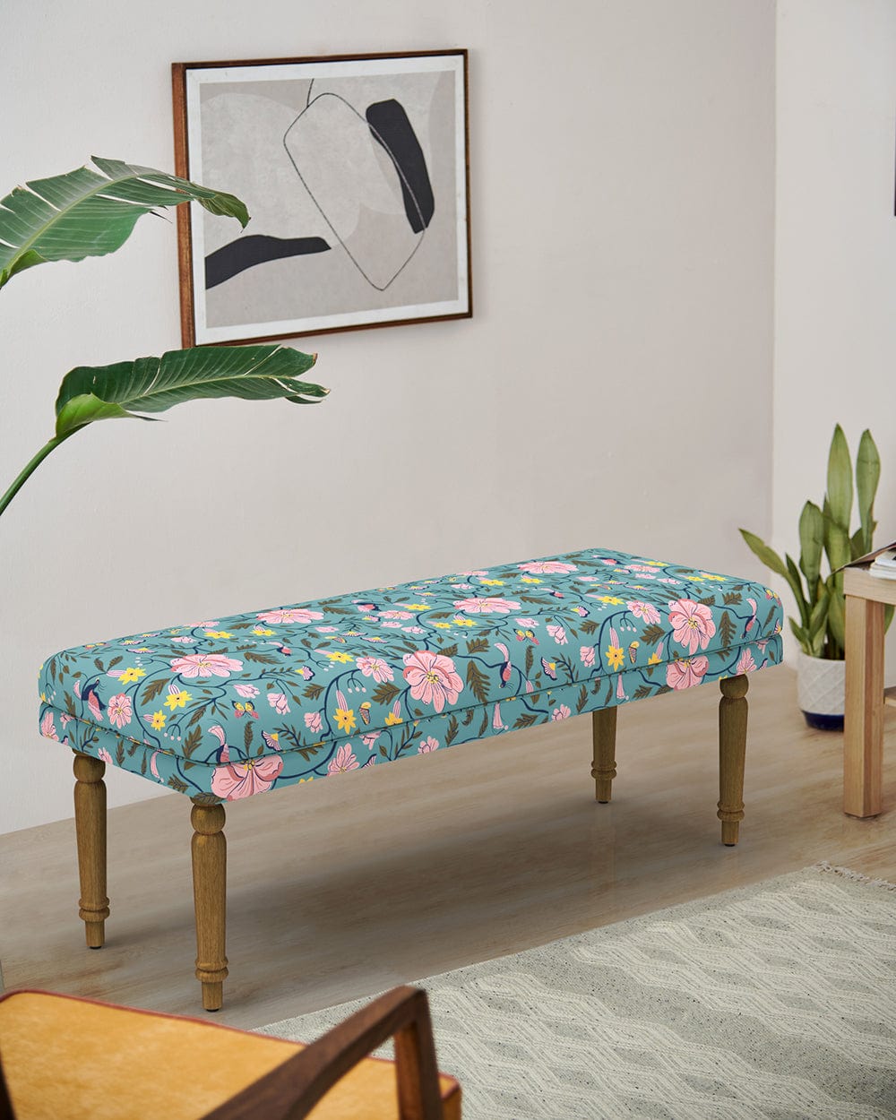 Chumbak Nawaab Bench - Spring Bloom Teal