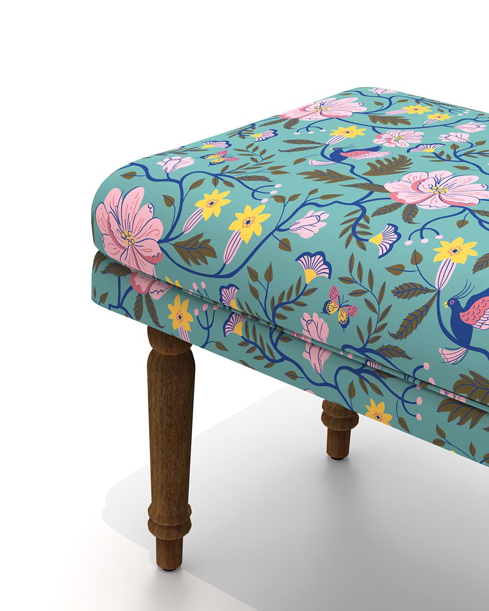 Chumbak Nawaab Bench - Spring Bloom Teal