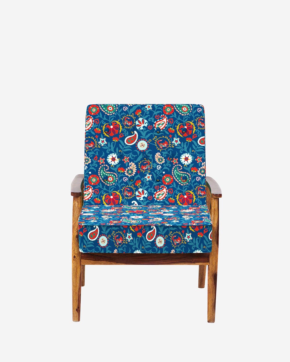 Chumbak Memsaab Arm Chair - India Paisleys Blue