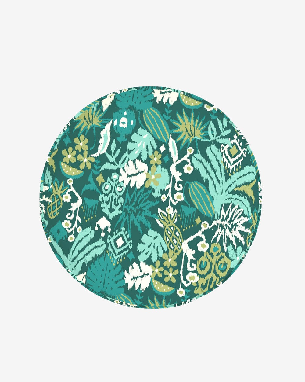 Chumbak English Cafe Stool - Tropical Ikkat Green