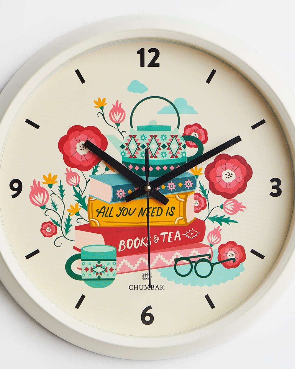 Chumbak Chumbak BookTok Wall Clock - White rim