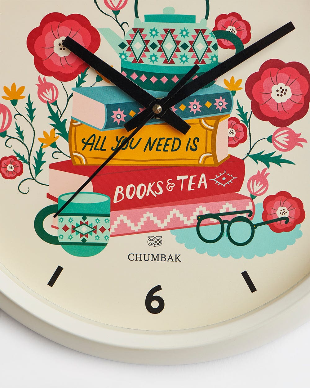 Chumbak Chumbak BookTok Wall Clock - White rim