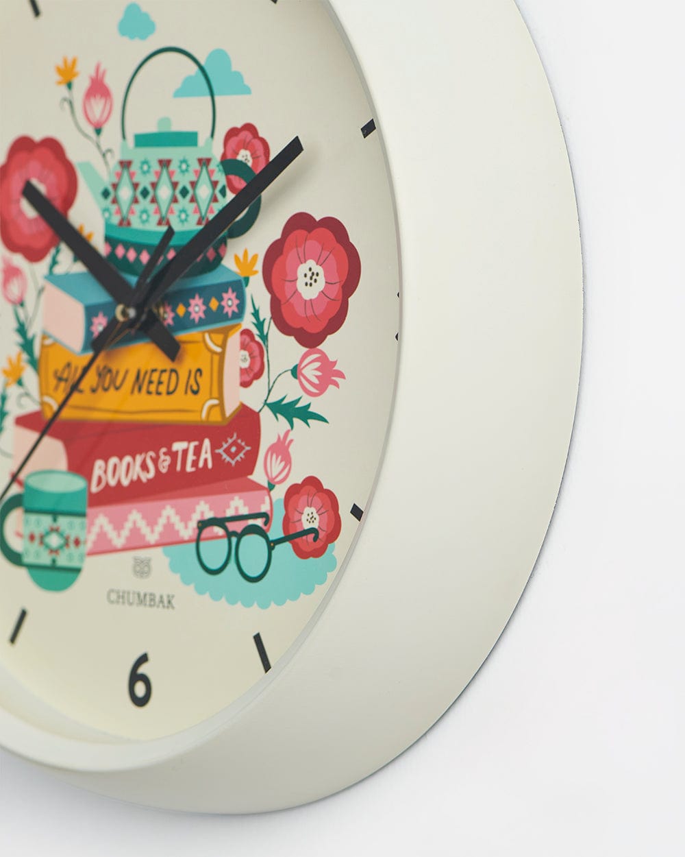 Chumbak Chumbak BookTok Wall Clock - White rim