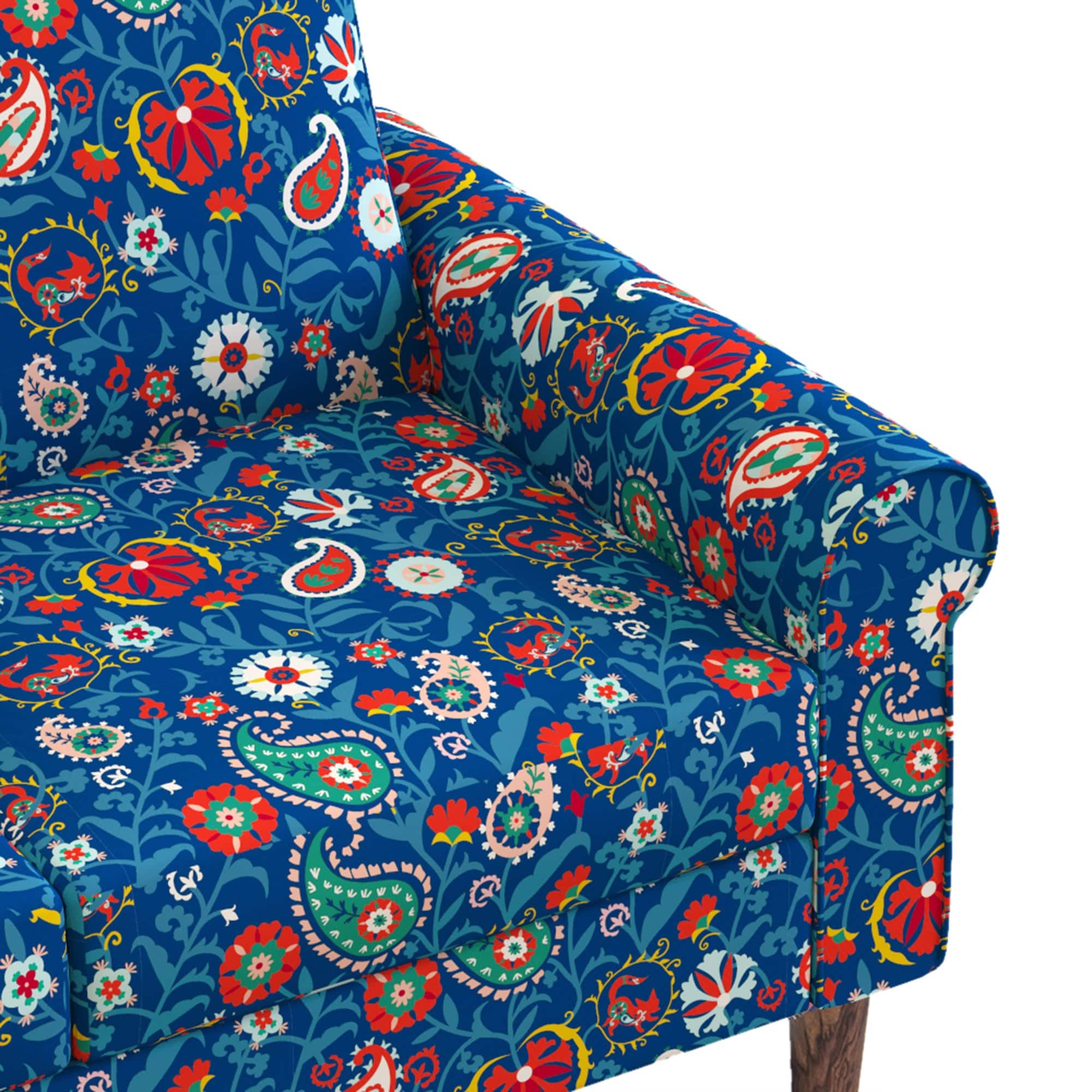 Chumbak Colonial Couch 3 Seater India Paisleys Blue